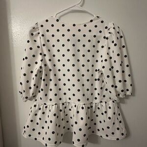 MELLODAY Black and White Polka Dot Blouse